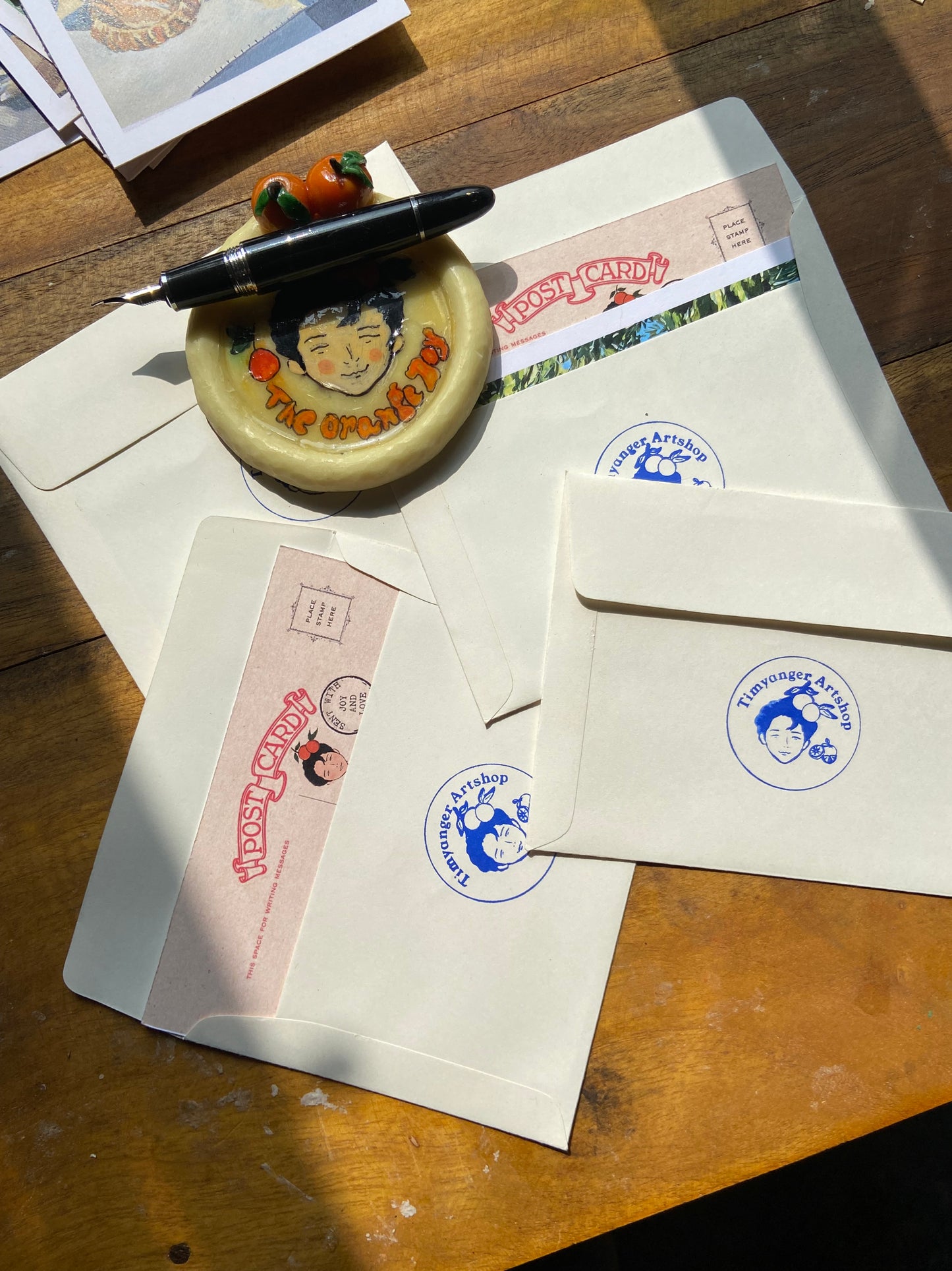 Books and still life postcards