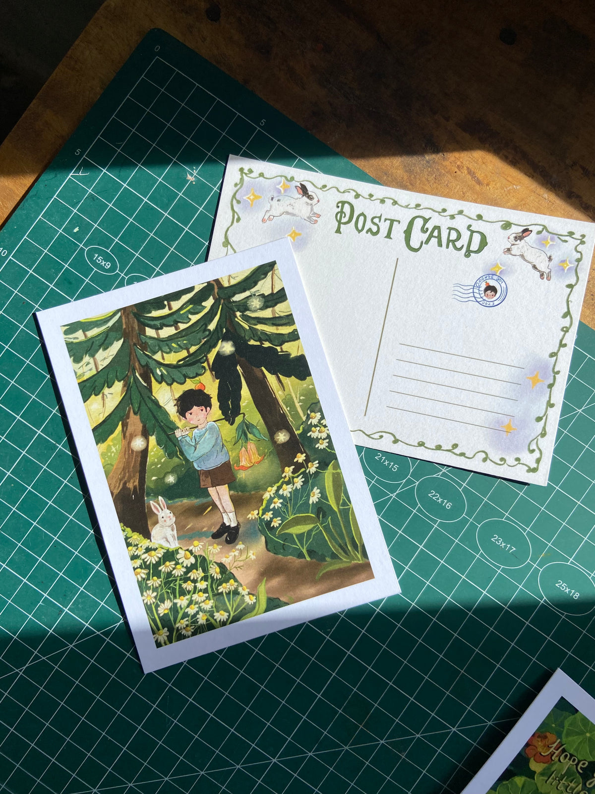 Orange boy & his Magical Friend postcard