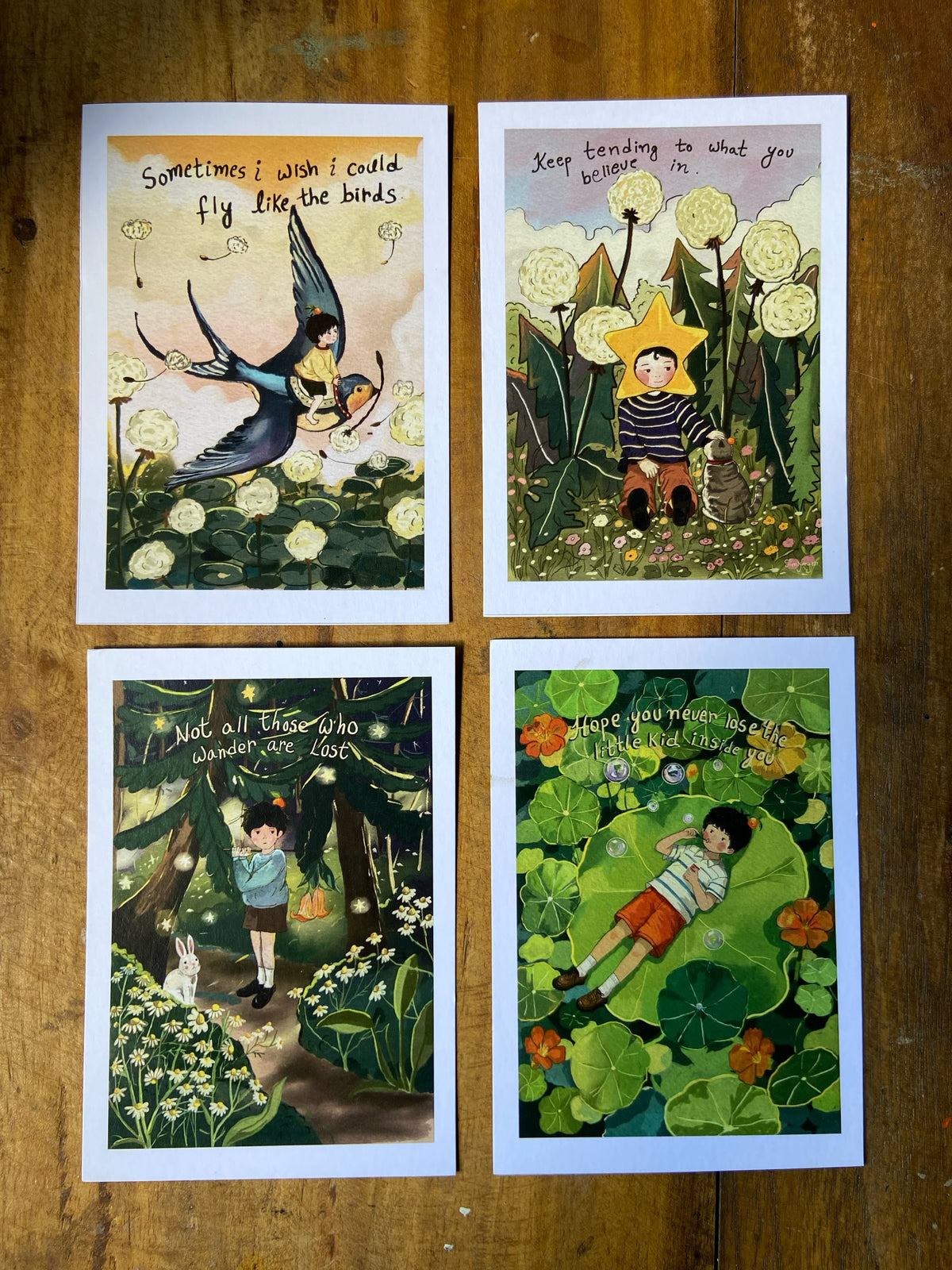 Orange boy Whimsical journey Postcard bundle