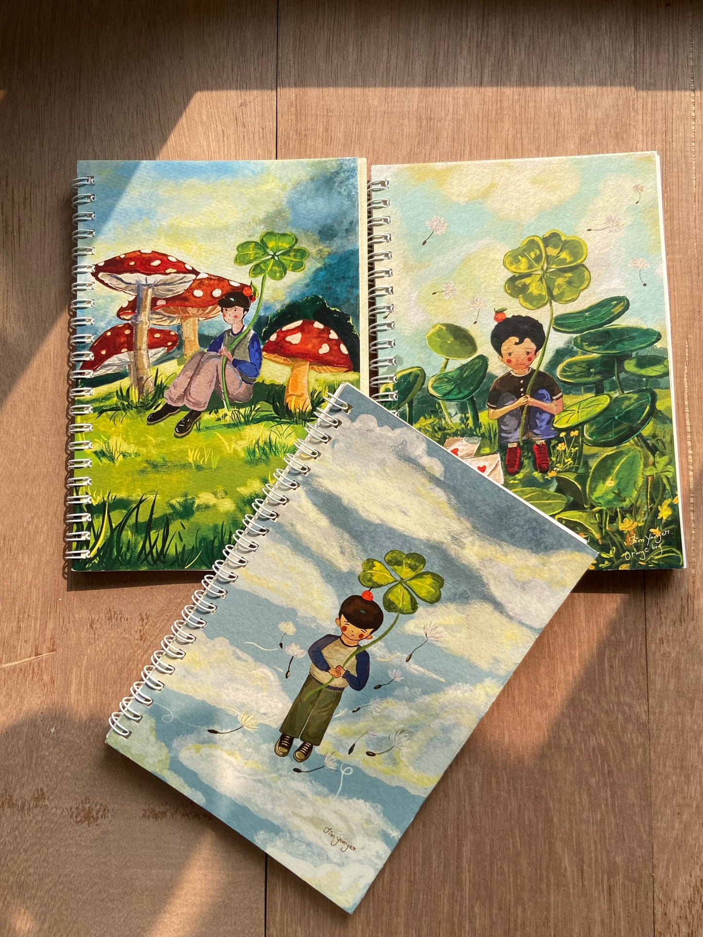 Orange boy notebook Bundle ( 3 notebook & 5 random postcards)