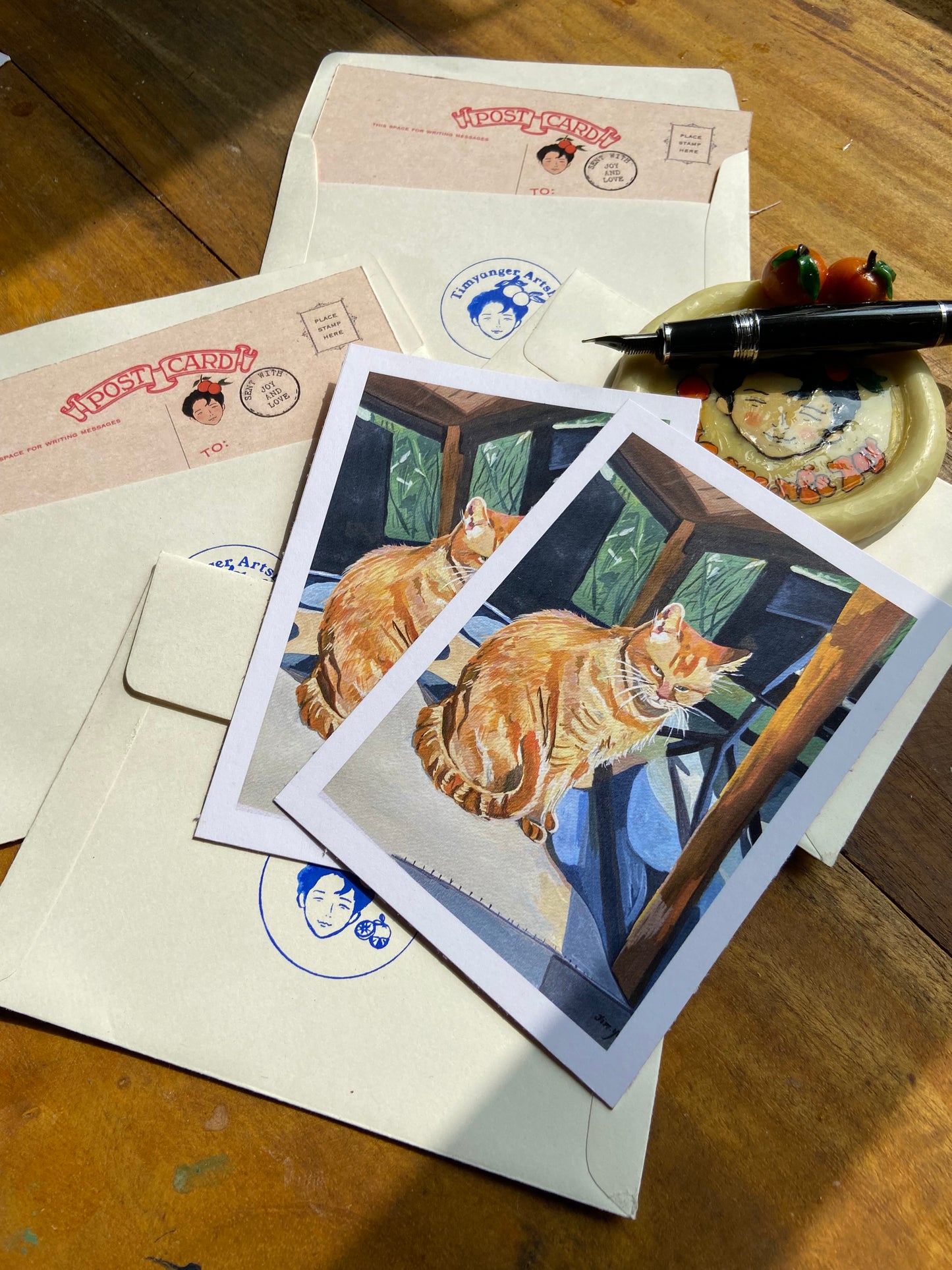 Biggie the ginger cat postcards