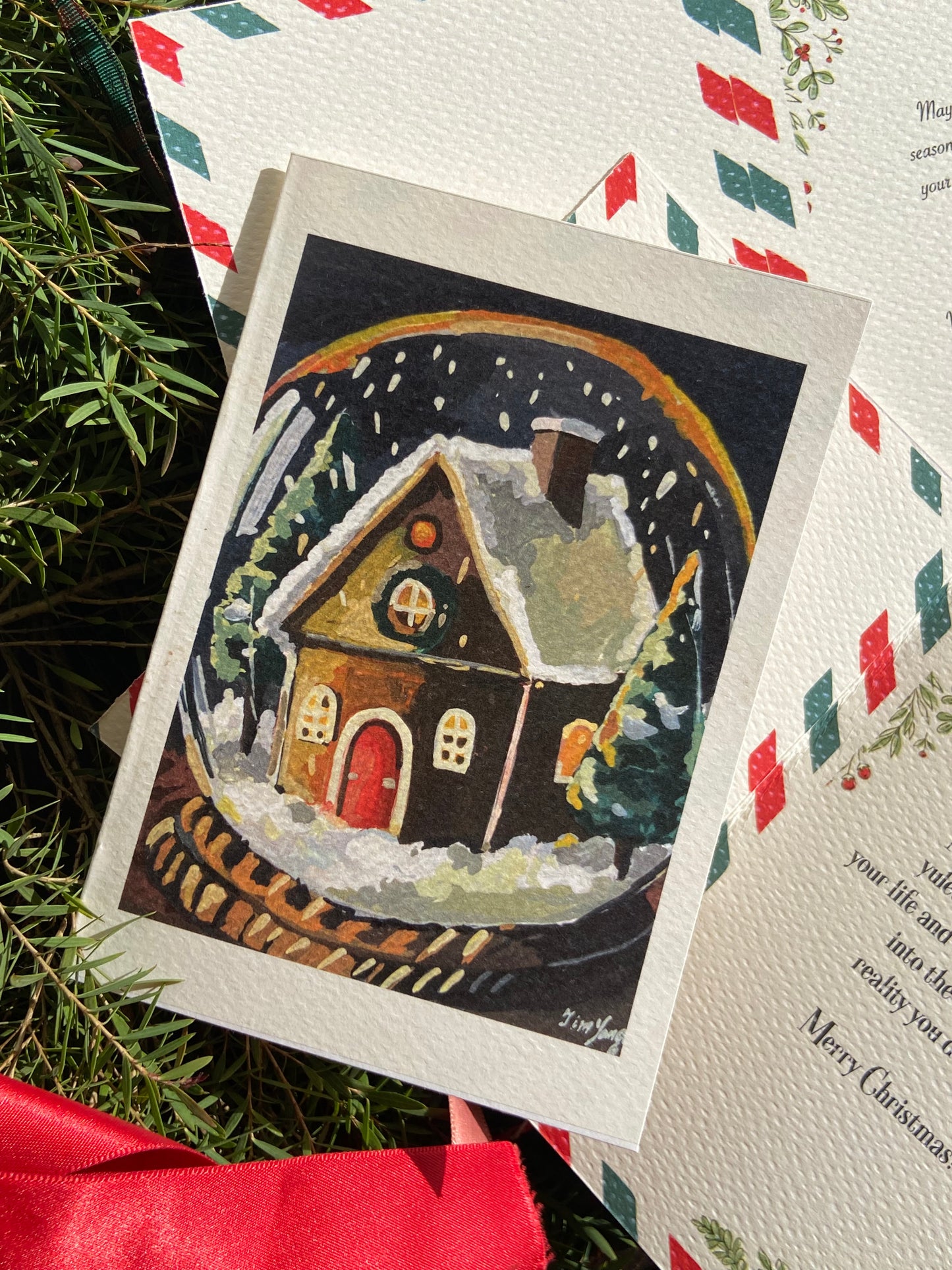 Snow globe, Christmas card