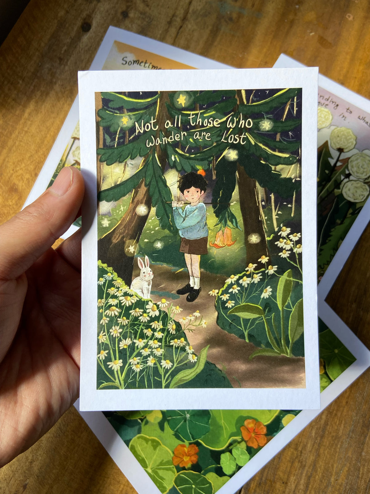 Orange boy Whimsical journey Postcard bundle