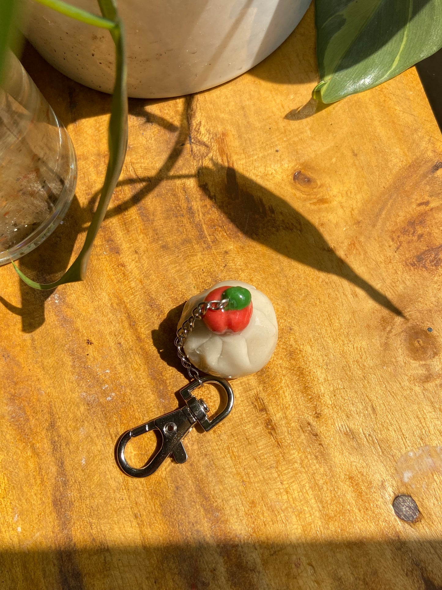 Peach dumplings keychain