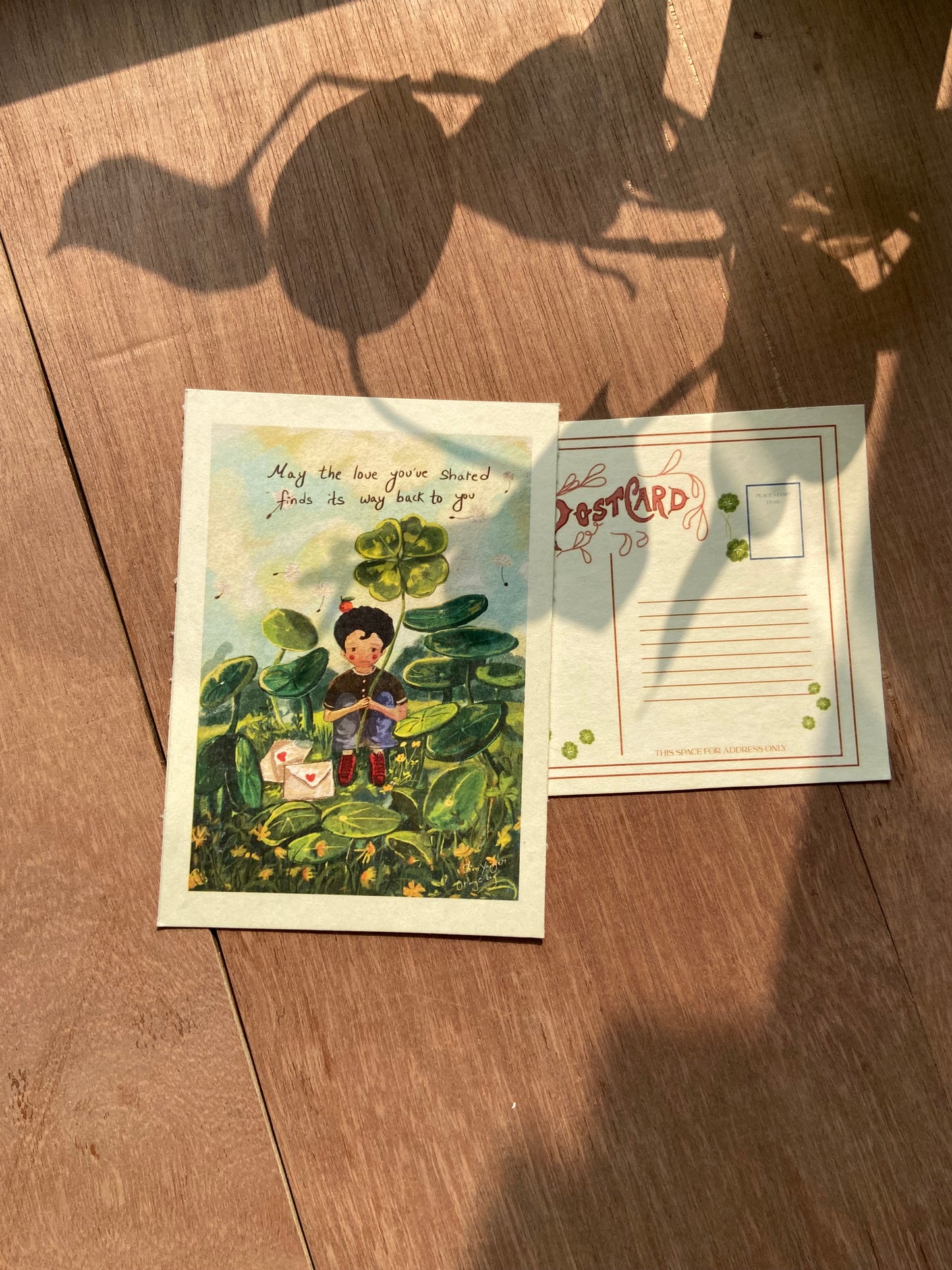 Wanderer orange boy postcard