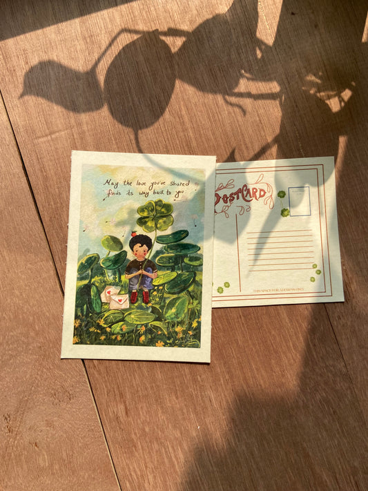 Wanderer orange boy postcard