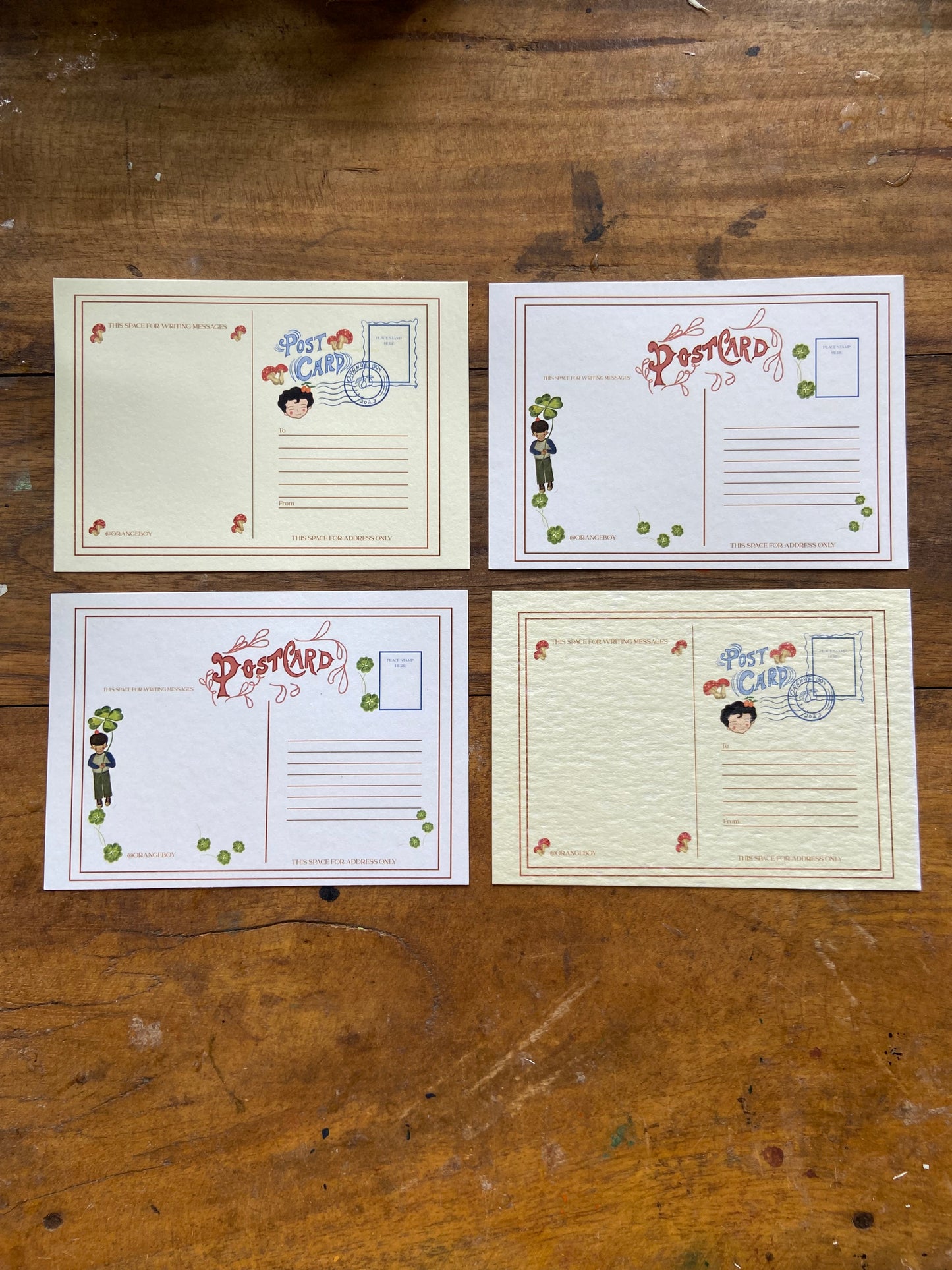 Orange boy Journey postcards