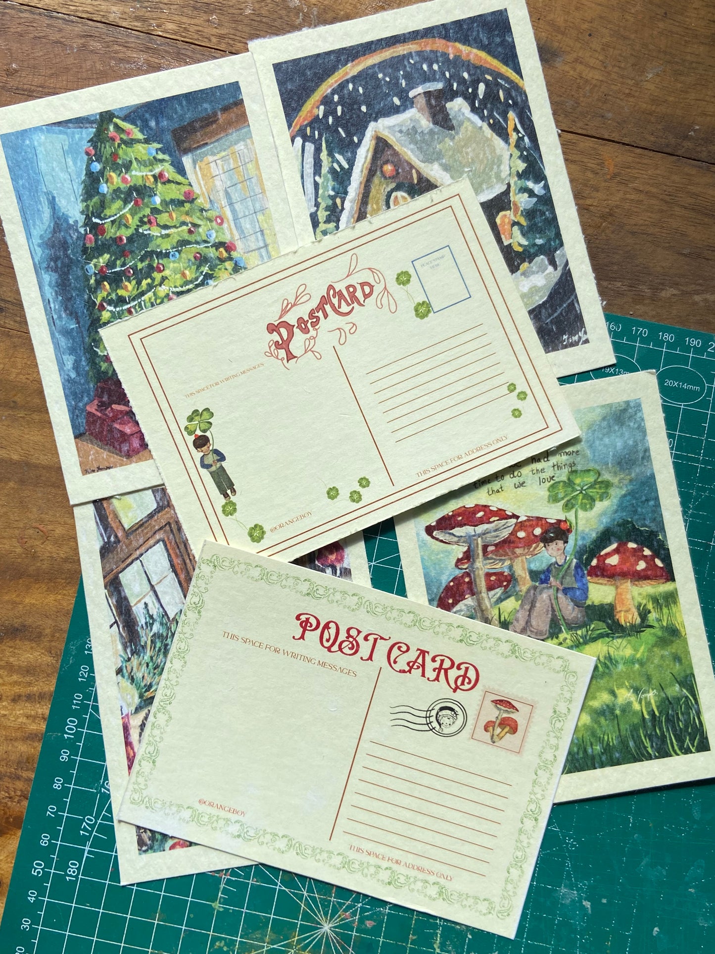 Childhood Christmas tree postcard