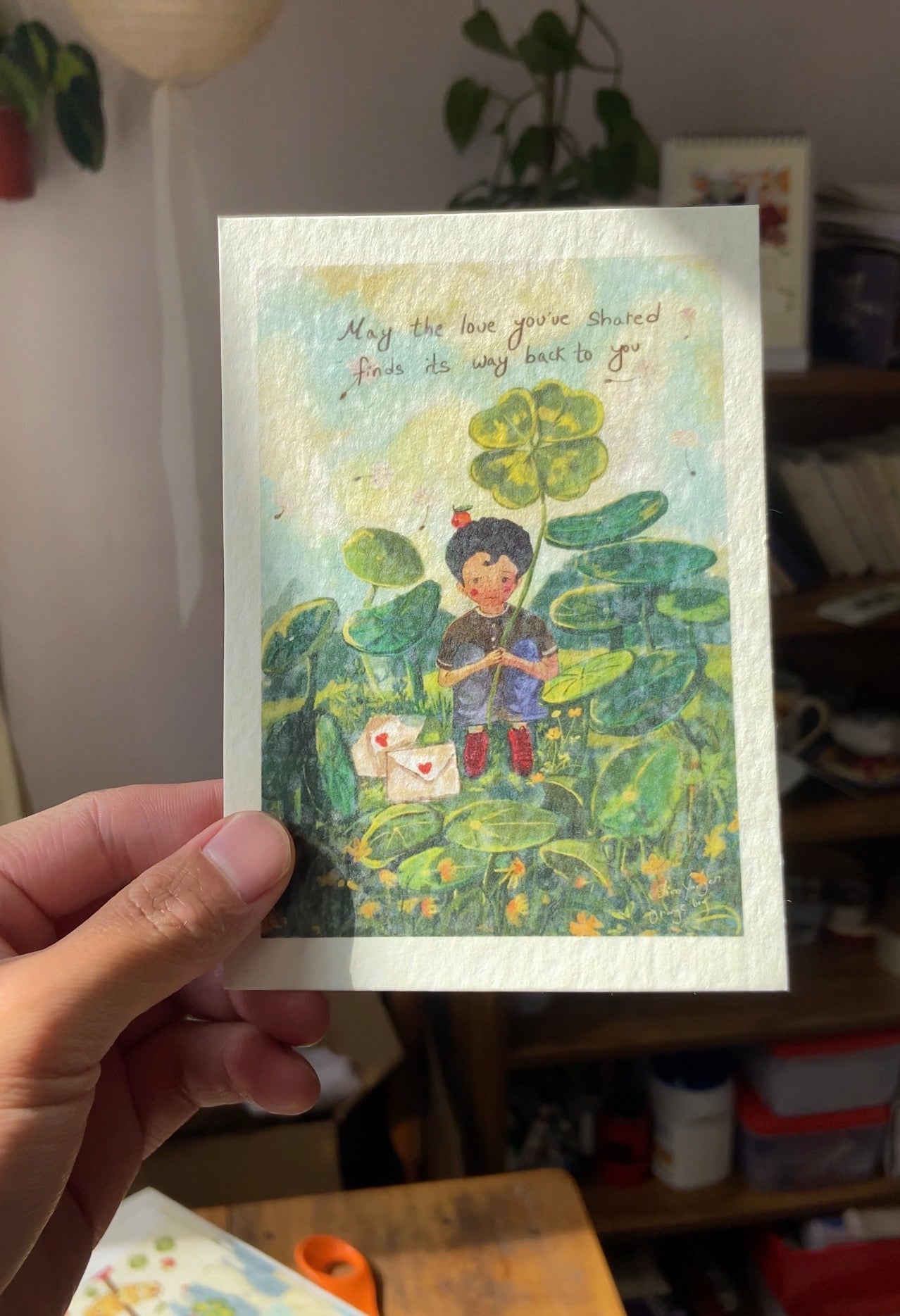 Wanderer orange boy postcard