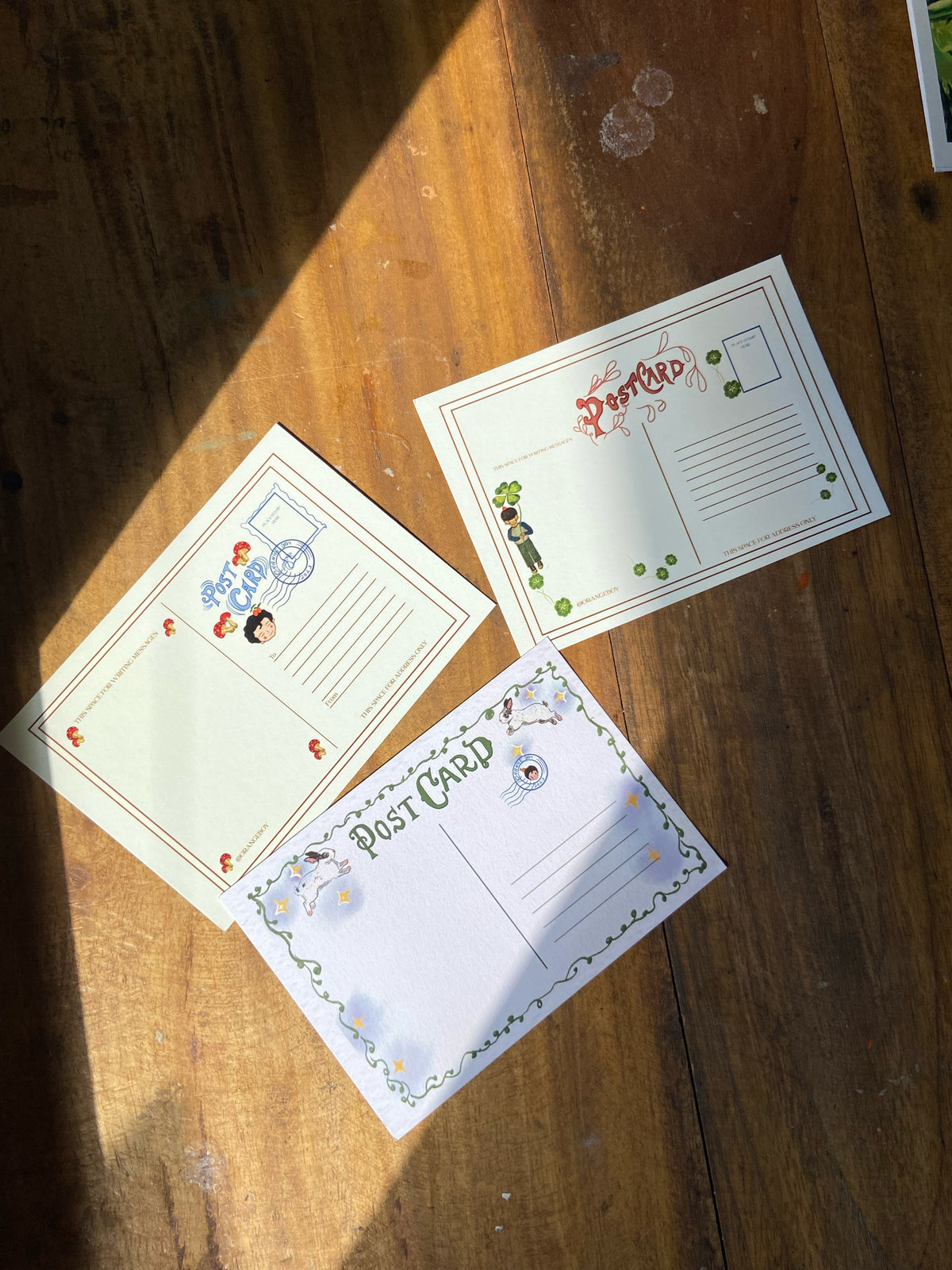 Orange boy 11 whimsical postcard bundle