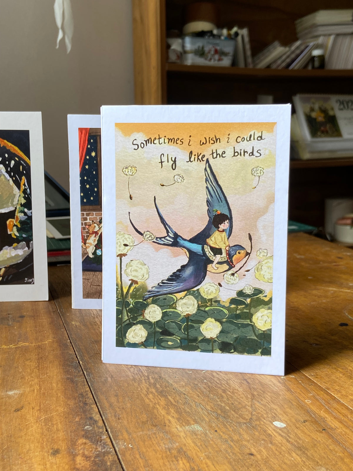Fly like birds greeting card