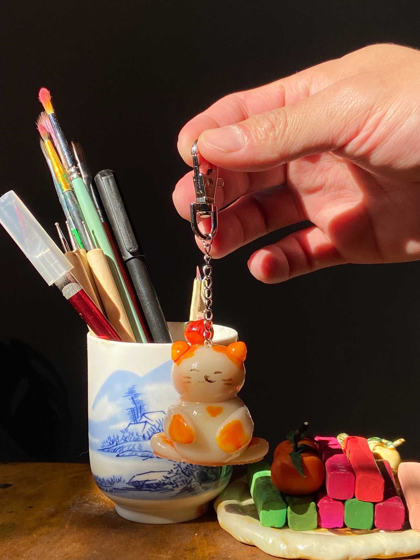 The orange cat keychain