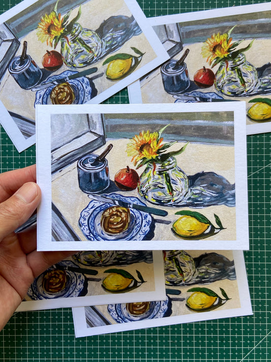 Morning sunlight & breakfast Postcard