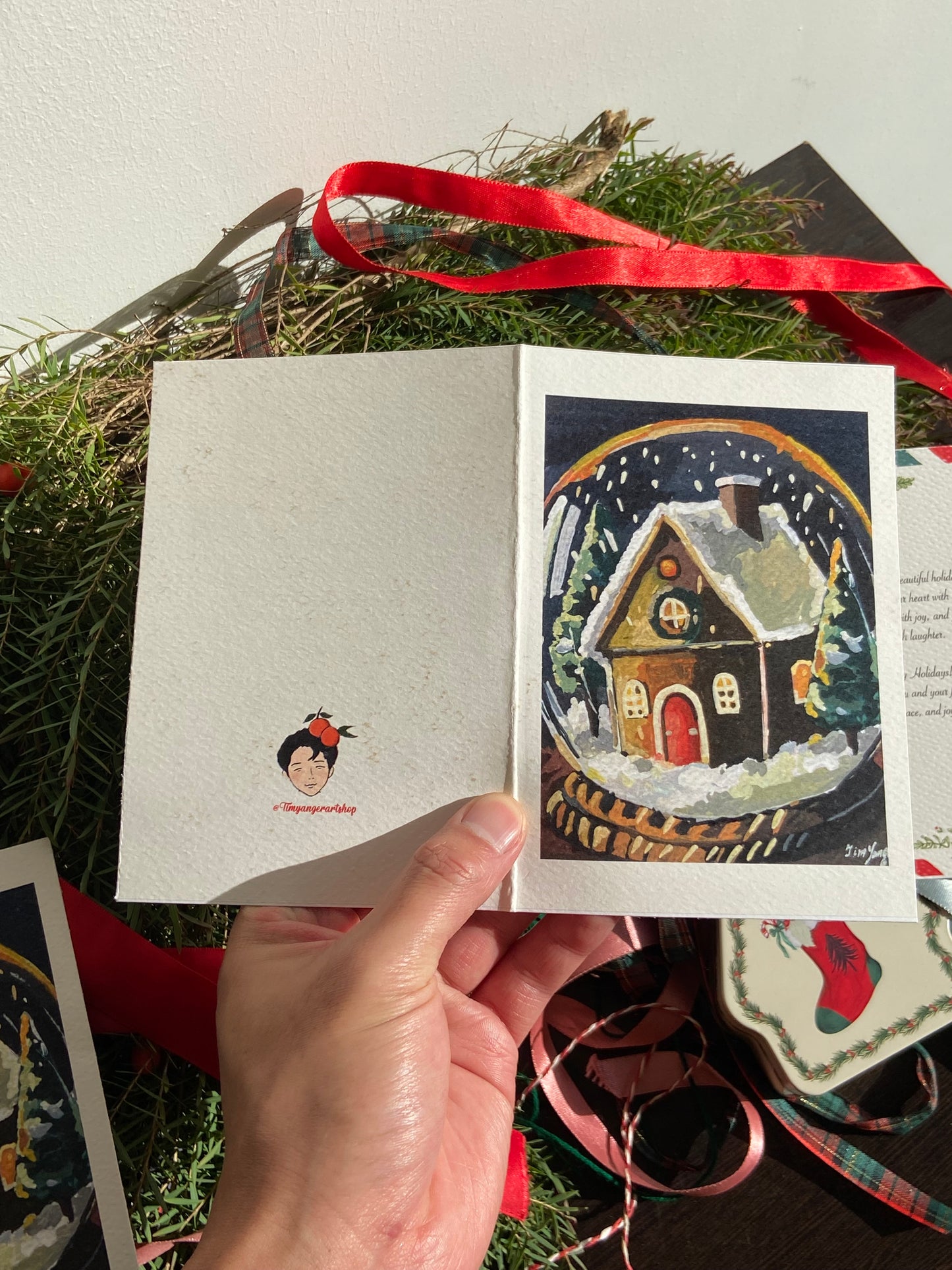 Snow globe, Christmas card