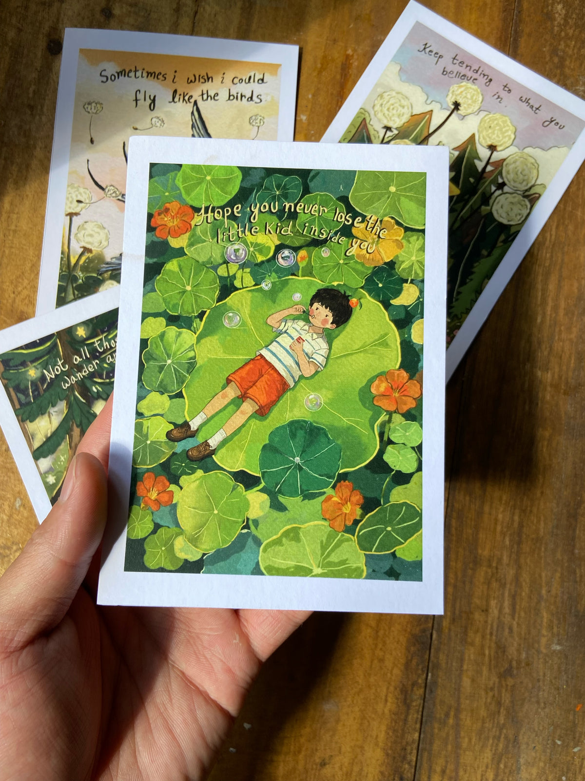 Orange boy Whimsical journey Postcard bundle