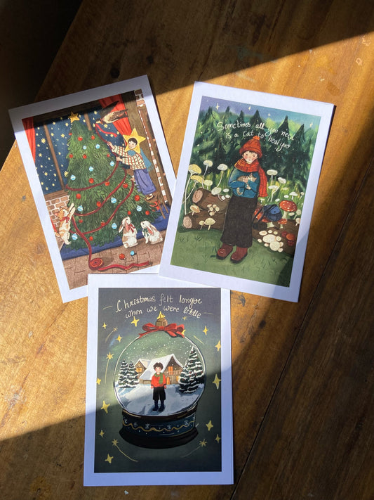 Orange boy Holiday postcard bundle