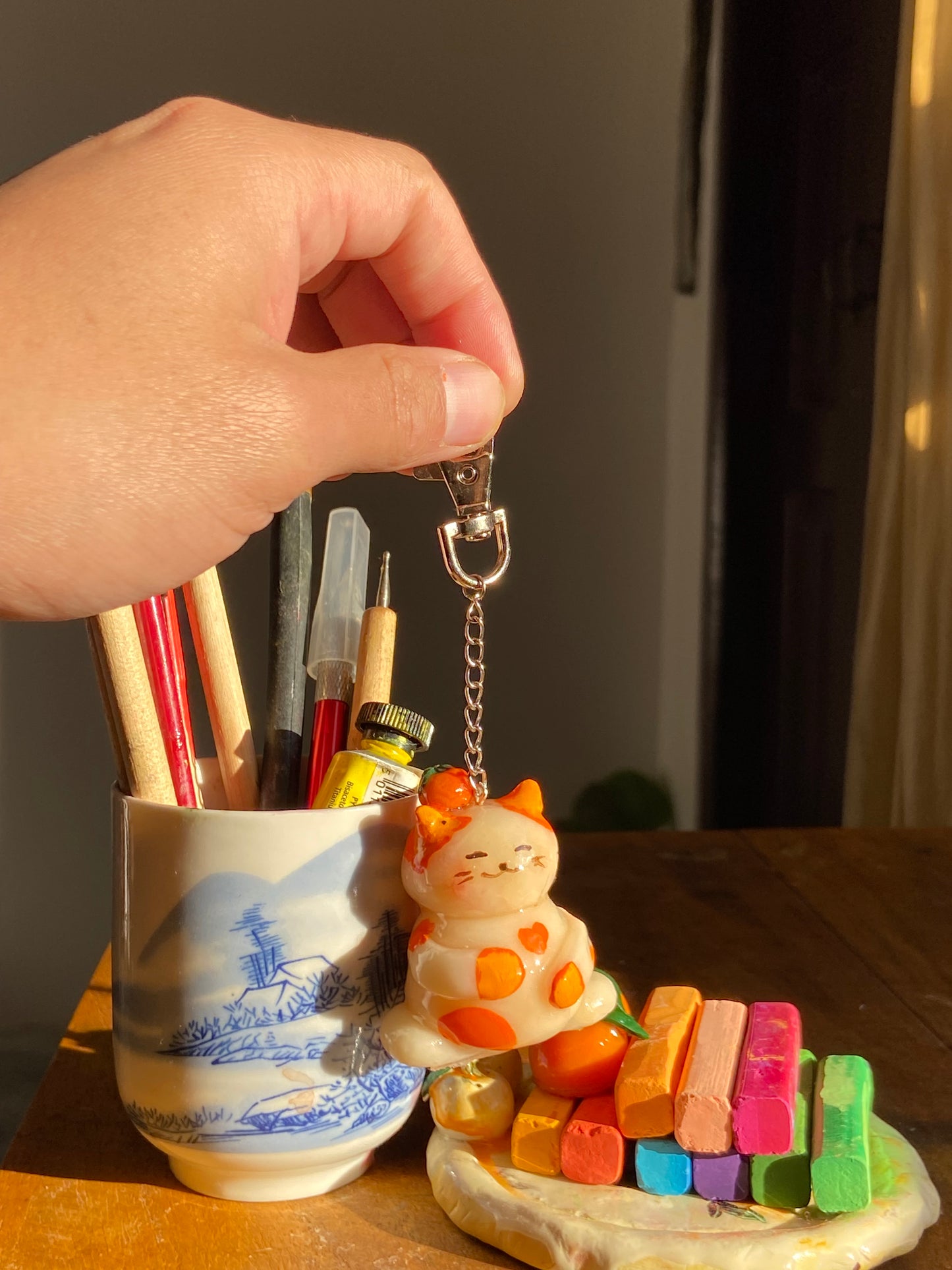 The orange cat keychain