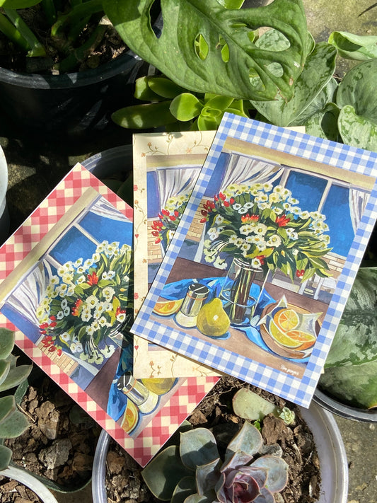 Summer flowers and fruits Postcards