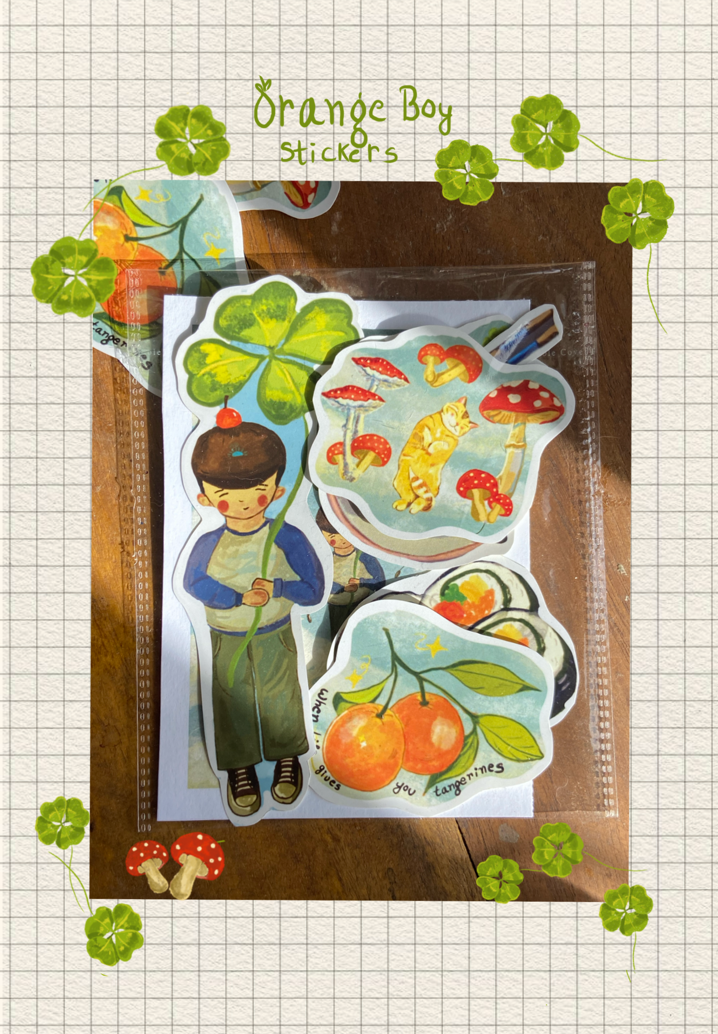 Orange boy sticker pack